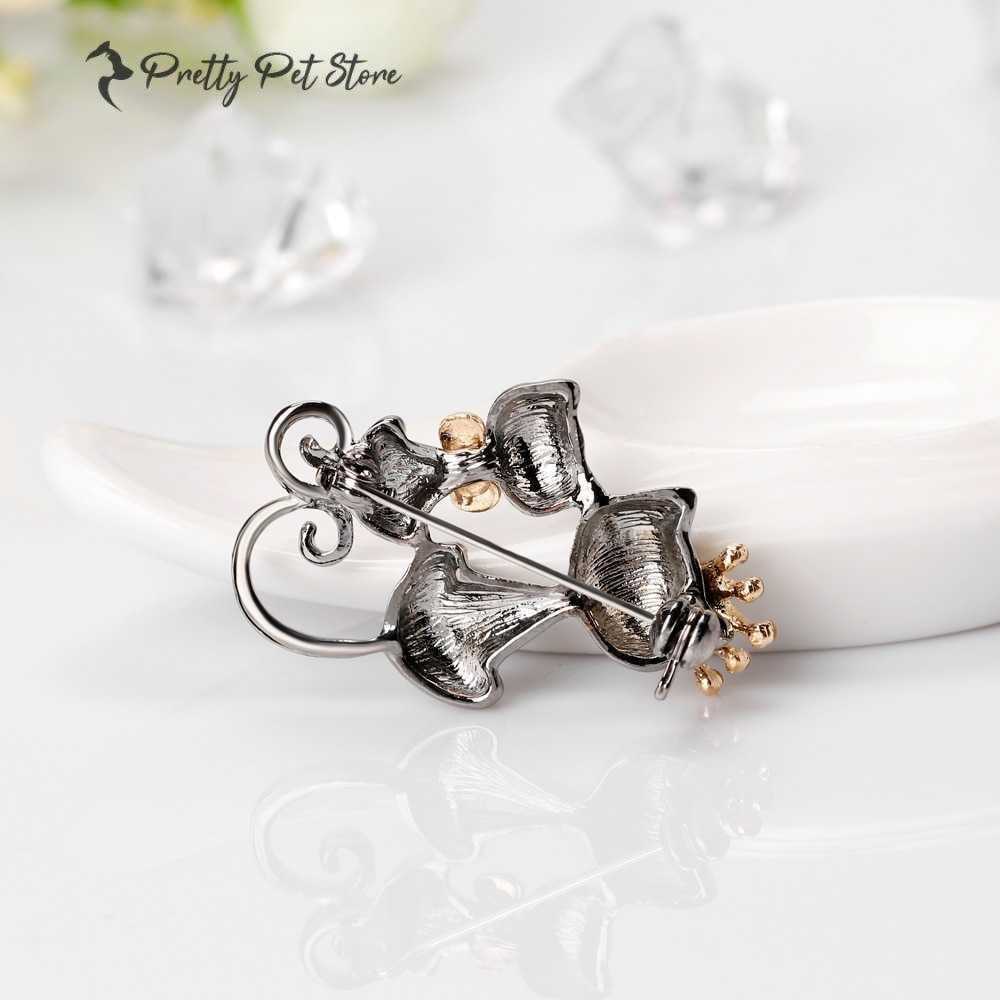 Cute Cat Couple Brooch For Pet Fans Jewelry & Watches 