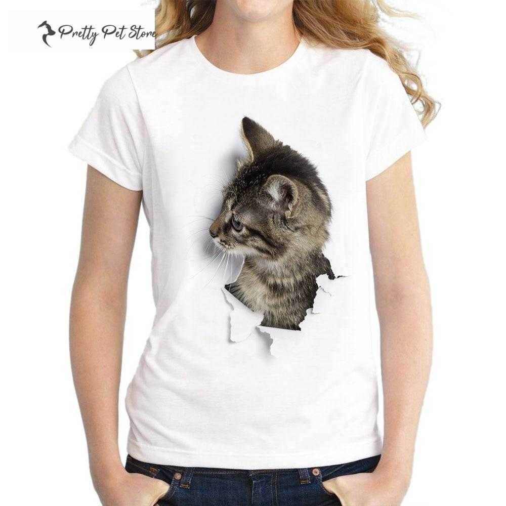 Women's Cat Printed T-Shirt Best Sellers For Pet Fans T-shirts & Sweatshirts 