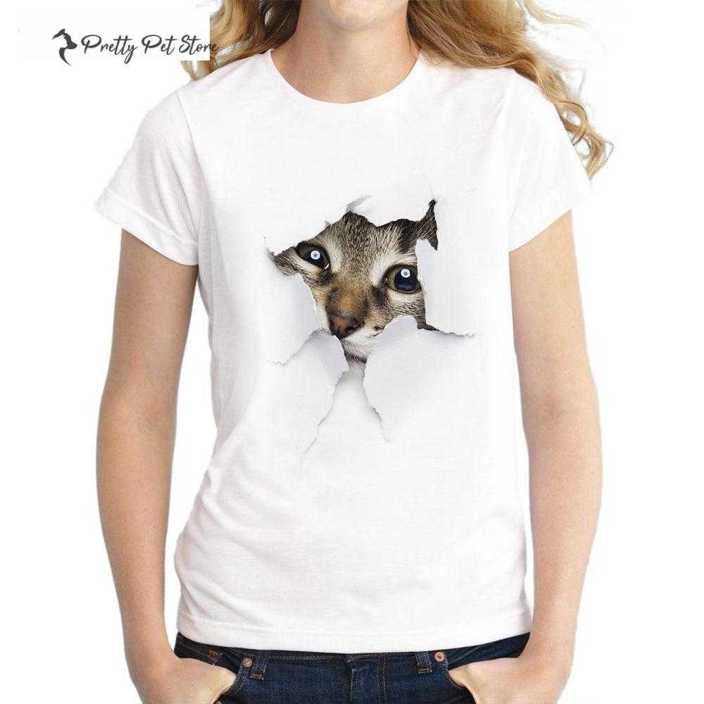 Women's Cat Printed T-Shirt Best Sellers For Pet Fans T-shirts & Sweatshirts 