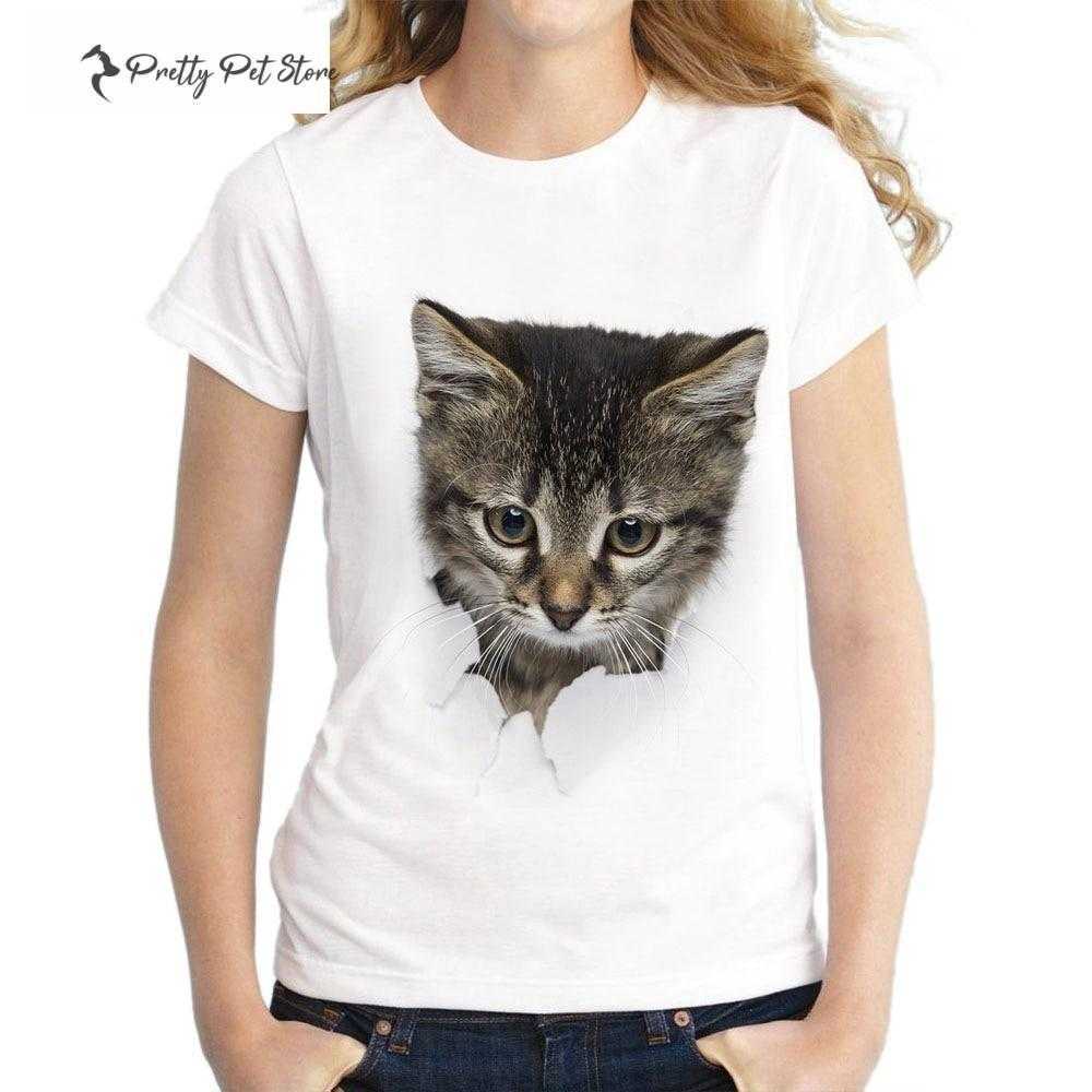 Women's Cat Printed T-Shirt Best Sellers For Pet Fans T-shirts & Sweatshirts 