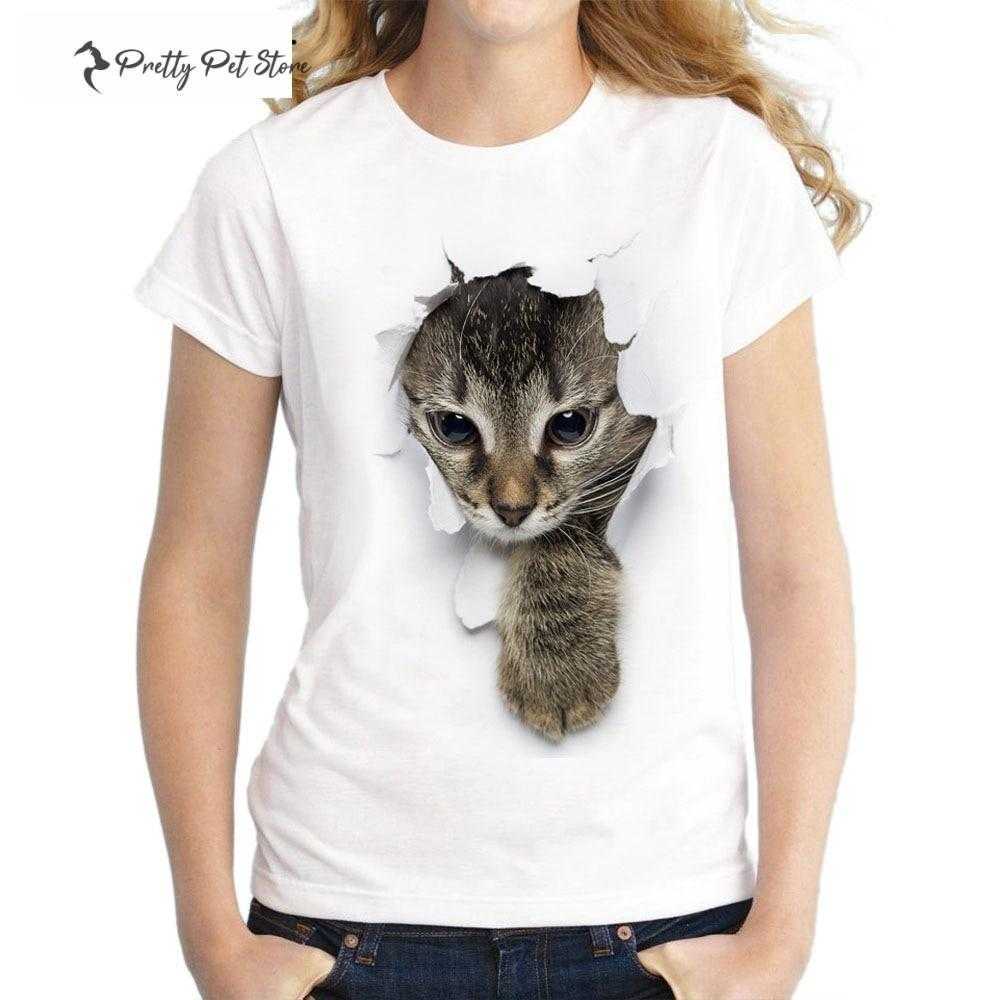 Women's Cat Printed T-Shirt Best Sellers For Pet Fans T-shirts & Sweatshirts 