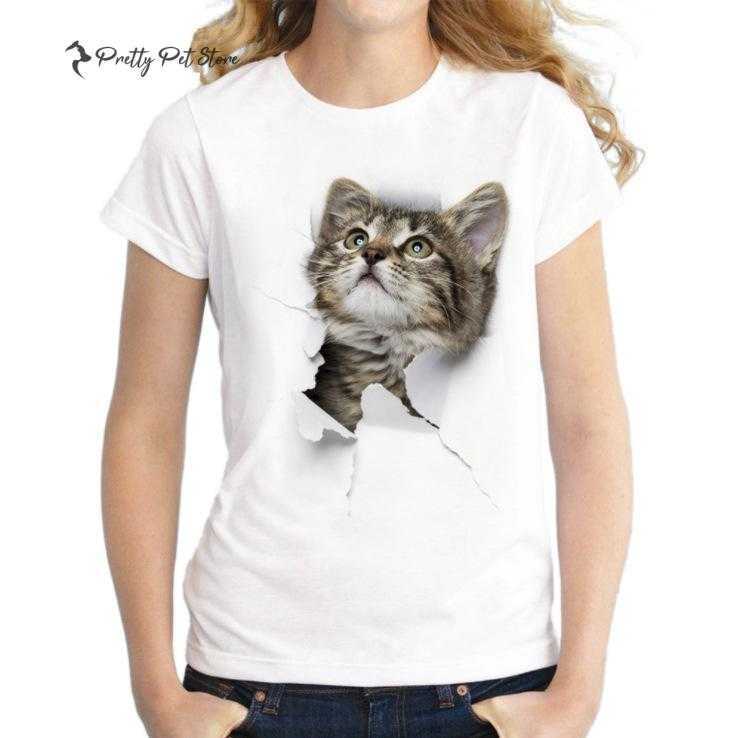 Women's Cat Printed T-Shirt Best Sellers For Pet Fans T-shirts & Sweatshirts 