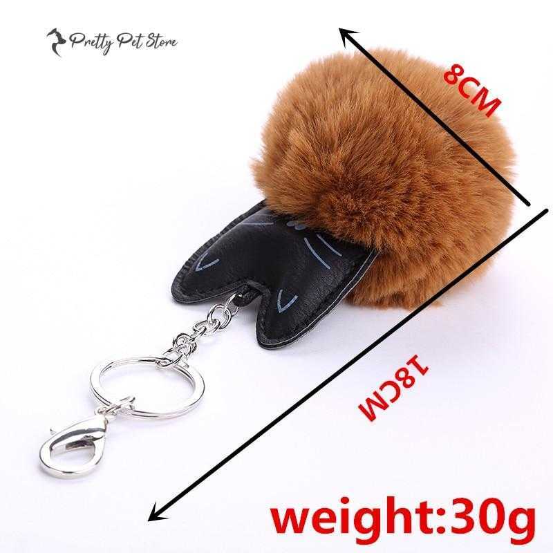 Fur Cat Shaped Keychains For Pet Fans Travel Accessories 