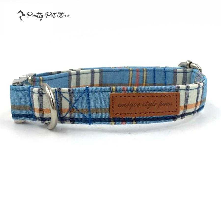 Plaid Dog Bowtie Collar and Leash Set Collars, Harnesses & Leashes Dogs 