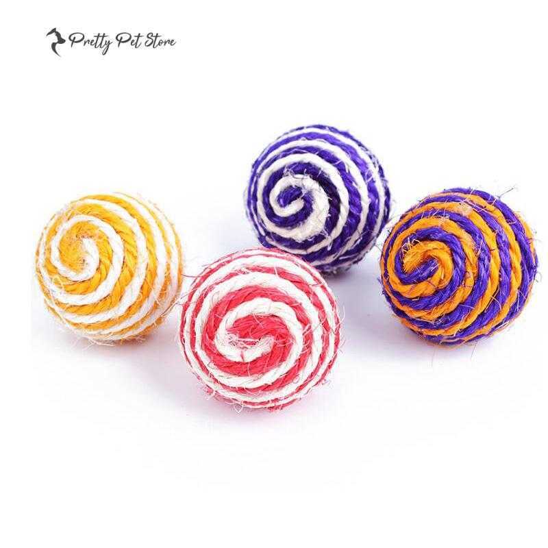 Colorful Woven Sisal Ball for Cat Cats Toys 